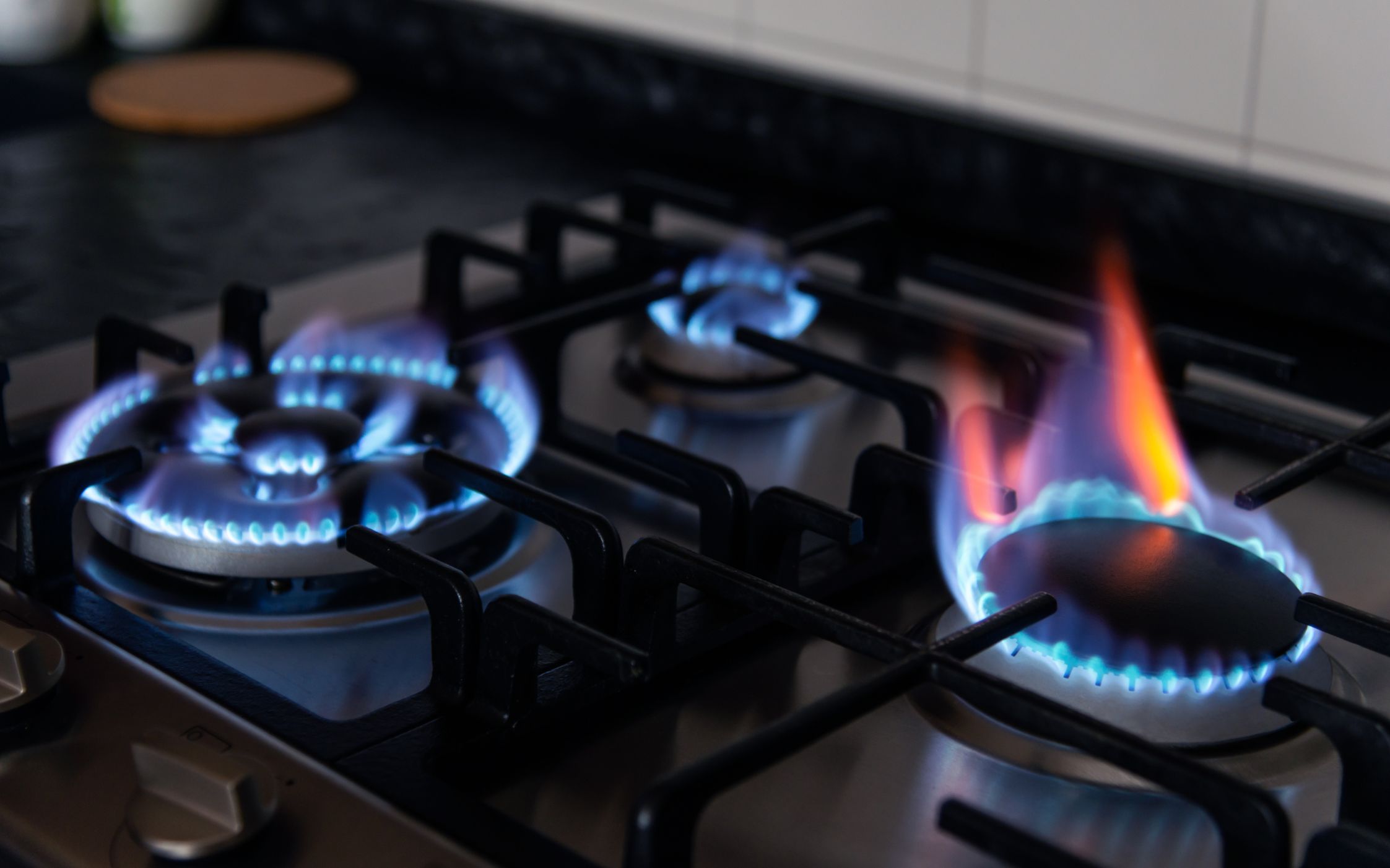 Technician fixing stove